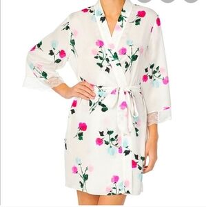 Kate Spade Floral Tie Robe Lace Detail Pockets XS/S